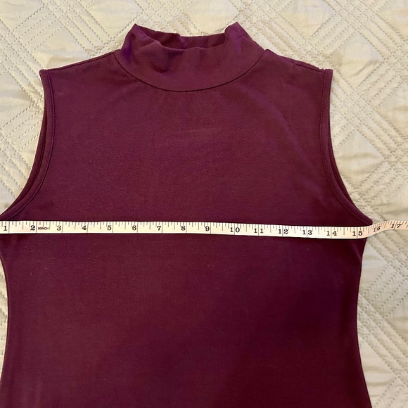 Purple Mock Turtle-neck, Sleeveless Top, NEVER WORN, Size Small - Picture 3 of 7